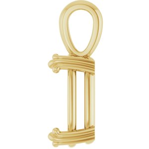 18K Yellow Gold 14x10 mm Elongated Cushion Pendant Mounting – image 6