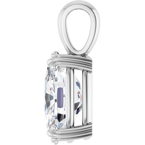 18K White Gold 14x10 mm Elongated Cushion Pendant Mounting – image 5