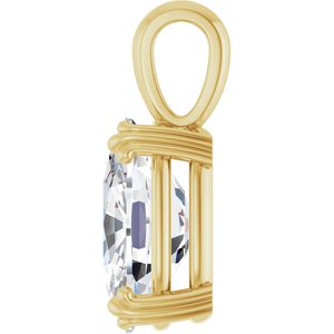10K Yellow Gold 14x10 mm Elongated Cushion Pendant Mounting – image 5