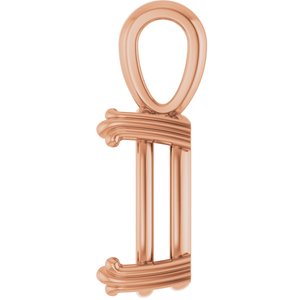 18K Rose Gold 14x10 mm Elongated Cushion Pendant Mounting – image 6