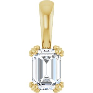 18K Yellow Gold 6.5x4.5 mm Emerald Pendant Mounting