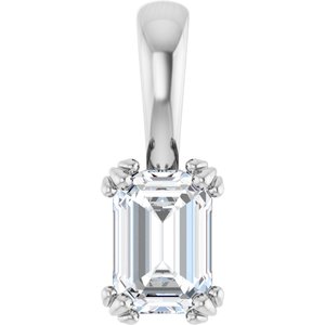 Platinum 6.5x4.5 mm Emerald Pendant Mounting