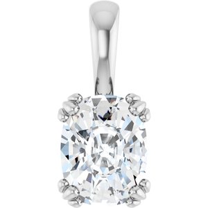 Continuum Sterling Silver 9x7 mm Elongated Cushion Pendant Mounting