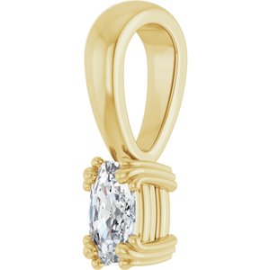 10K Yellow Gold 5x3 mm Elongated Cushion Pendant Mounting – image 3