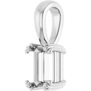 Sterling Silver 7x5 mm Emerald Pendant Mounting – image 4