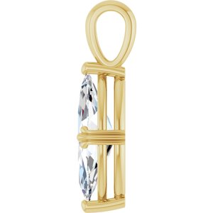 10K Yellow Gold 16x8 mm Marquise Pendant Mounting – image 5