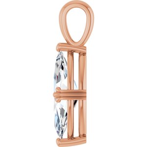 14K Rose Gold 16x8 mm Marquise Pendant Mounting – image 5