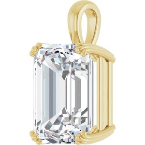 10K Yellow Gold 16x12 mm Emerald Pendant Mounting – image 3