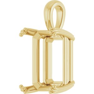 18K Yellow Gold 16x12 mm Emerald Pendant Mounting – image 4