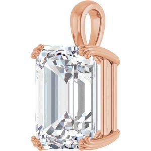 10K Rose Gold 16x12 mm Emerald Pendant Mounting – image 3