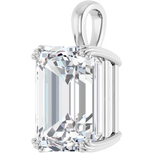 Continuum Sterling Silver 16x12 mm Emerald Pendant Mounting – image 3