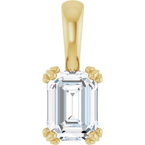 10K Yellow Gold 7.5x5.5 mm Emerald Pendant Mounting