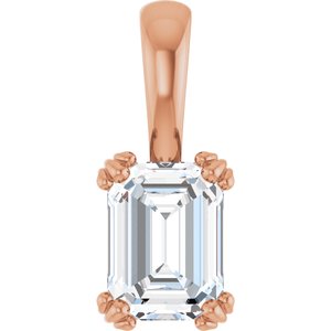 18K Rose Gold 7.5x5.5 mm Emerald Pendant Mounting