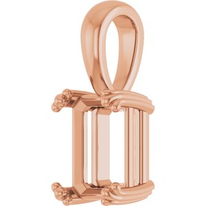 10K Rose Gold 8.5x6.5 mm Emerald Pendant Mounting – image 4