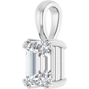 18K White Gold 8.5x6.5 mm Emerald Pendant Mounting – image 3