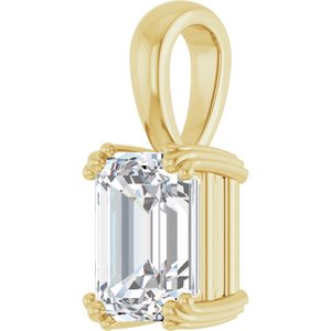 10K Yellow Gold 8.5x6.5 mm Emerald Pendant Mounting – image 3