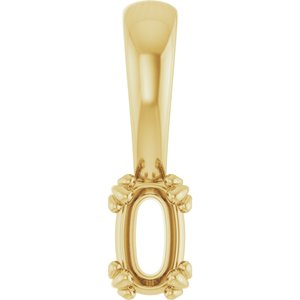 18K Yellow Gold 5x3 mm Elongated Cushion Pendant Mounting – image 2