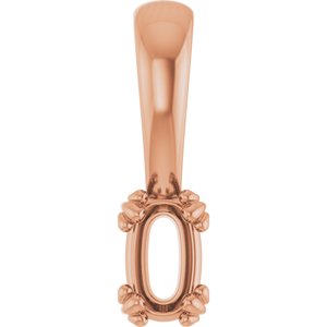 18K Rose Gold 5x3 mm Elongated Cushion Pendant Mounting – image 2