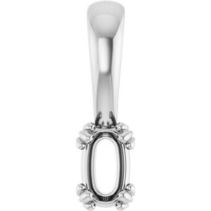 Sterling Silver 5x3 mm Elongated Cushion Pendant Mounting – image 2