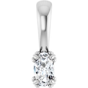Sterling Silver 5x3 mm Elongated Cushion Pendant Mounting