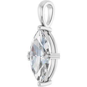Sterling Silver 16x8 mm Marquise Pendant Mounting – image 3