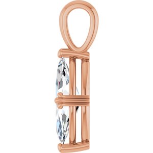 14K Rose Gold 14x7 mm Marquise Pendant Mounting – image 5