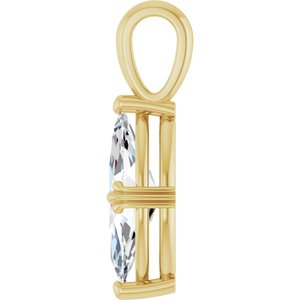 14K Yellow Gold 14x7 mm Marquise Pendant Mounting – image 5