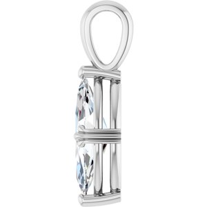 18K White Gold 14x7 mm Marquise Pendant Mounting – image 5