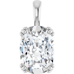 Platinum 14x10 mm Elongated Cushion Pendant Mounting