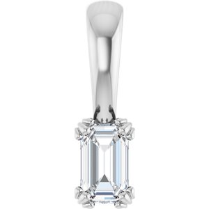 Continuum Sterling Silver 5x3 mm Emerald Pendant Mounting