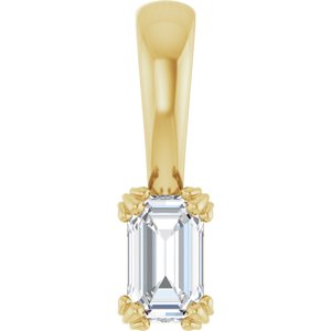 14K Yellow Gold 5x3 mm Emerald Pendant Mounting