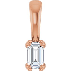 14K Rose Gold 5x3 mm Emerald Pendant Mounting