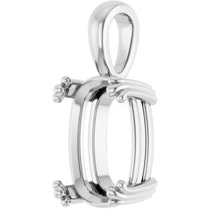 Continuum Sterling Silver 14x10 mm Elongated Cushion Pendant Mounting – image 4