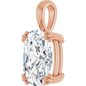 14K Rose Gold 14x10 mm Elongated Cushion Pendant Mounting – image 3