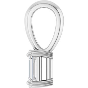 10K White Gold 5x3 mm Emerald Pendant Mounting – image 5