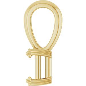 14K Yellow Gold 5x3 mm Emerald Pendant Mounting – image 6