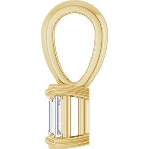 14K Yellow Gold 5x3 mm Emerald Pendant Mounting – image 5