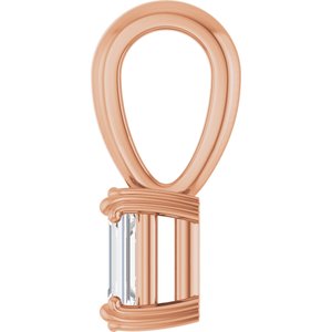 10K Rose Gold 5x3 mm Emerald Pendant Mounting – image 5