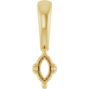 10K Yellow Gold 5x3 mm Marquise Pendant Mounting – image 2