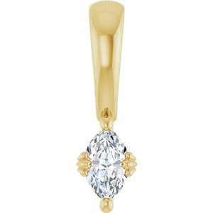 10K Yellow Gold 5x3 mm Marquise Pendant Mounting