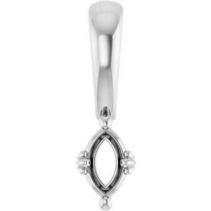 14K X1 White Gold 5x3 mm Marquise Pendant Mounting – image 2