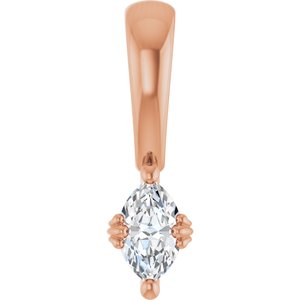 18K Rose Gold 5x3 mm Marquise Pendant Mounting
