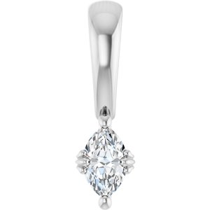 14K White Gold 5x3 mm Marquise Pendant Mounting