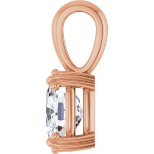 10K Rose Gold 9x7 mm Elongated Cushion Pendant Mounting – image 5
