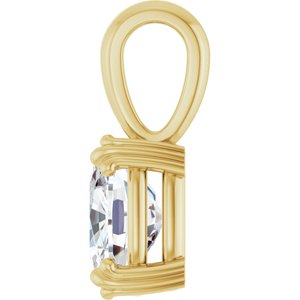 10K Yellow Gold 9x7 mm Elongated Cushion Pendant Mounting – image 5