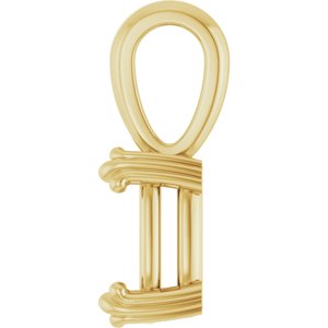 18K Yellow Gold 9x7 mm Elongated Cushion Pendant Mounting – image 6