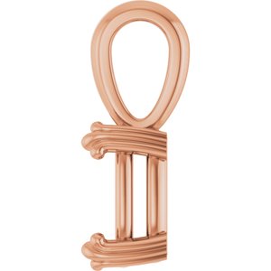 18K Rose Gold 9x7 mm Elongated Cushion Pendant Mounting – image 6