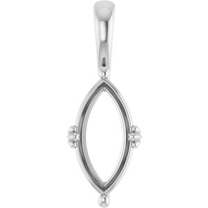 Platinum 14x7 mm Marquise Pendant Mounting – image 2
