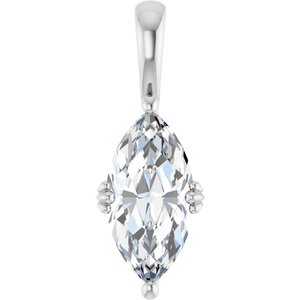 Platinum 14x7 mm Marquise Pendant Mounting