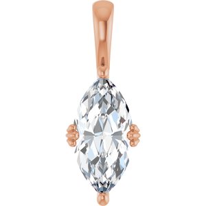 14K Rose Gold 14x7 mm Marquise Pendant Mounting